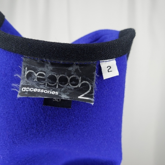 Beppa 2 Wool Vest Art Wear 90's Geometric Artsy Open Front Blue - Picture 6 of 6